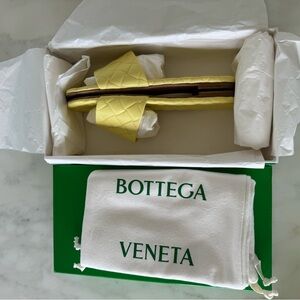 Bottega Veneta Quilted Leather Flat Slide Sandals Size 9 Sherbert